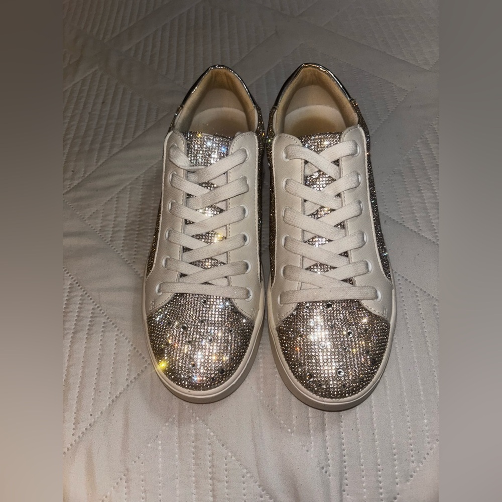 Steve Madden Glittering Silver and White Sneakers